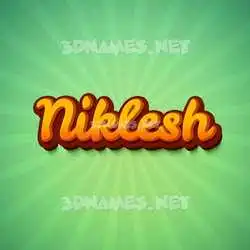 niklesh in Green Rays style - 3D name wallpaper