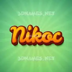 nikoc in Green Rays style - 3D name wallpaper
