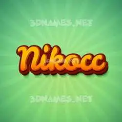 nikocc in Green Rays style - 3D name wallpaper