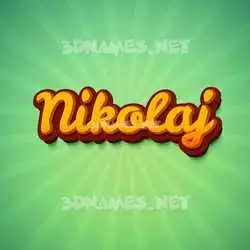 nikolaj in Green Rays style - 3D name wallpaper