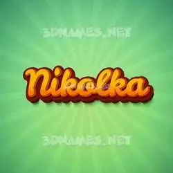 nikolka in Green Rays style - 3D name wallpaper
