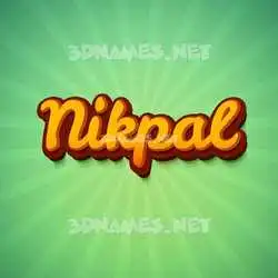 nikpal in Green Rays style - 3D name wallpaper