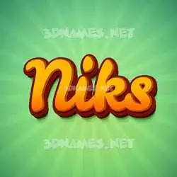 niks in Green Rays style - 3D name wallpaper
