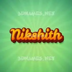 nikshith in Green Rays style - 3D name wallpaper