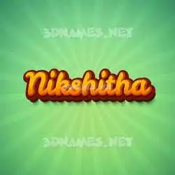 nikshitha in Green Rays style - 3D name wallpaper