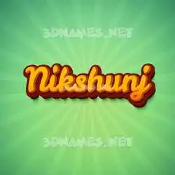 nikshunj in Green Rays style - 3D name wallpaper