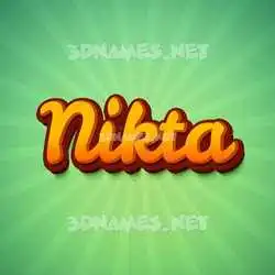 nikta in Green Rays style - 3D name wallpaper