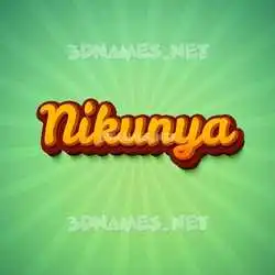 nikunya in Green Rays style - 3D name wallpaper
