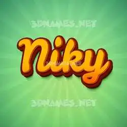 niky in Green Rays style - 3D name wallpaper