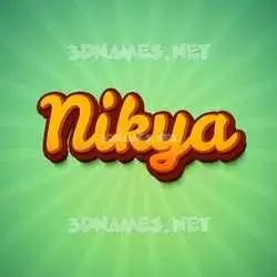 nikya in Green Rays style - 3D name wallpaper