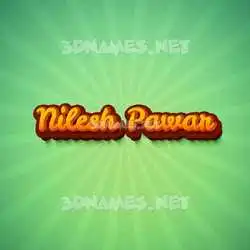 nilesh pawar in Green Rays style - 3D name wallpaper
