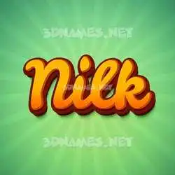 nilk in Green Rays style - 3D name wallpaper