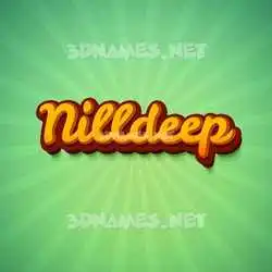 nilldeep in Green Rays style - 3D name wallpaper