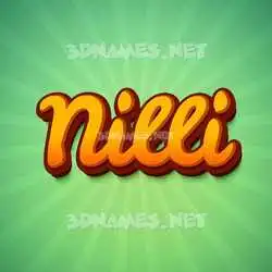 nilli in Green Rays style - 3D name wallpaper