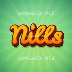 nills in Green Rays style - 3D name wallpaper