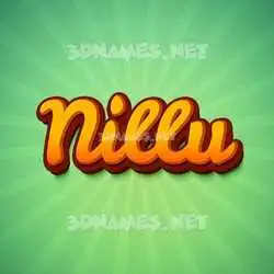 nillu in Green Rays style - 3D name wallpaper