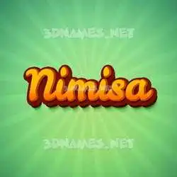 nimisa in Green Rays style - 3D name wallpaper