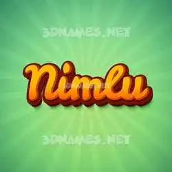 nimlu in Green Rays style - 3D name wallpaper