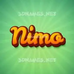 nimo in Green Rays style - 3D name wallpaper