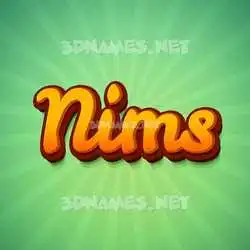 nims in Green Rays style - 3D name wallpaper