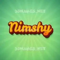 nimshy in Green Rays style - 3D name wallpaper