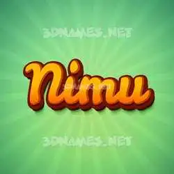 nimu in Green Rays style - 3D name wallpaper