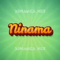 ninama in Green Rays style - 3D name wallpaper