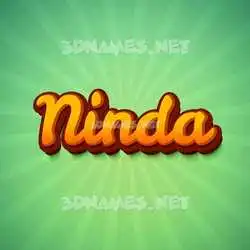 ninda in Green Rays style - 3D name wallpaper