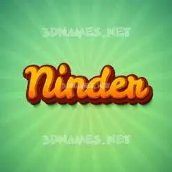 ninder in Green Rays style - 3D name wallpaper