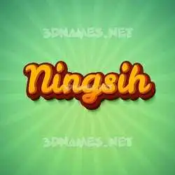 ningsih in Green Rays style - 3D name wallpaper