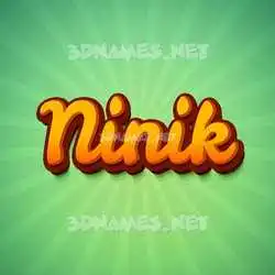 ninik in Green Rays style - 3D name wallpaper