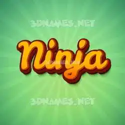 ninja in Green Rays style - 3D name wallpaper