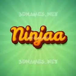 ninjaa in Green Rays style - 3D name wallpaper