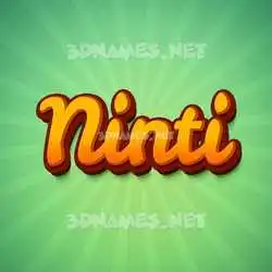 ninti in Green Rays style - 3D name wallpaper