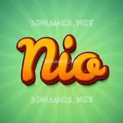 nio in Green Rays style - 3D name wallpaper