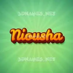 niousha in Green Rays style - 3D name wallpaper
