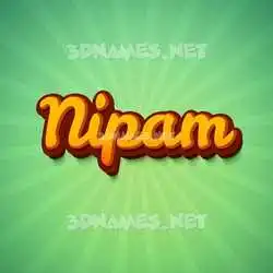 nipam in Green Rays style - 3D name wallpaper