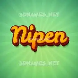 nipen in Green Rays style - 3D name wallpaper