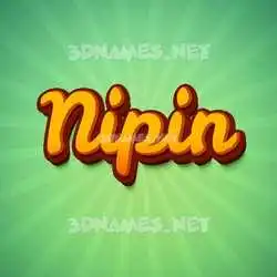 nipin in Green Rays style - 3D name wallpaper