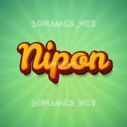 nipon in Green Rays style - 3D name wallpaper