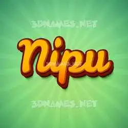 nipu in Green Rays style - 3D name wallpaper