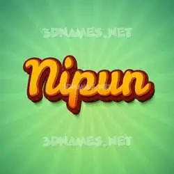 nipun in Green Rays style - 3D name wallpaper