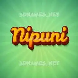 nipuni in Green Rays style - 3D name wallpaper
