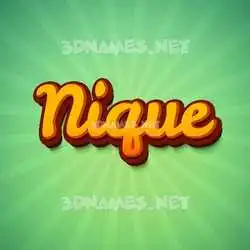 nique in Green Rays style - 3D name wallpaper