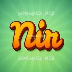 nir in Green Rays style - 3D name wallpaper
