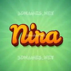nira in Green Rays style - 3D name wallpaper