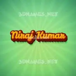 niraj kumar in Green Rays style - 3D name wallpaper