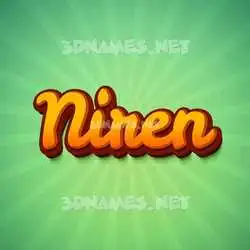 niren in Green Rays style - 3D name wallpaper