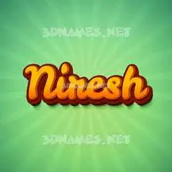niresh in Green Rays style - 3D name wallpaper