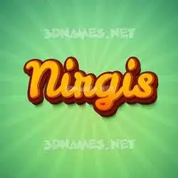 nirgis in Green Rays style - 3D name wallpaper